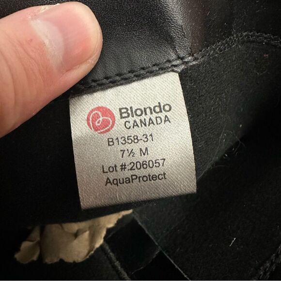 Blondo Black Valeska Slouchy Mid Calf Heeled Leather Boots Size 7.5 Classy - Picture 8 of 16